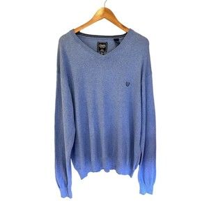 MEN'S CHAPS COTTON, CASHMERE BLEND BLUE SWEATER..! Size XXL